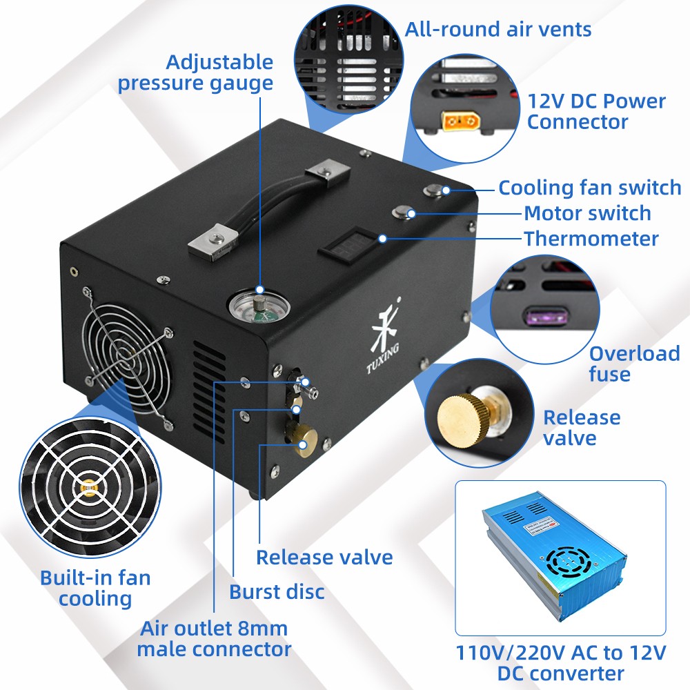 TUXING TXET061-2 Compressor de ar conveniente e fácil de operar